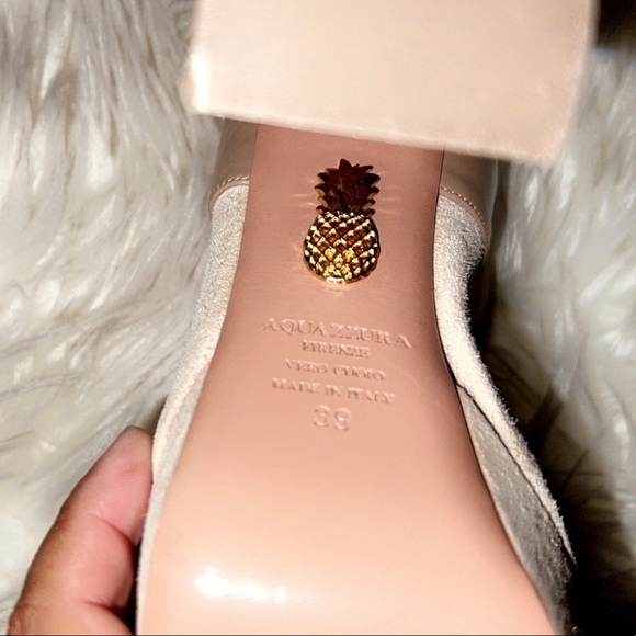 AQUAZZURA Nude Suede Platform Heel - Picture 7 of 11